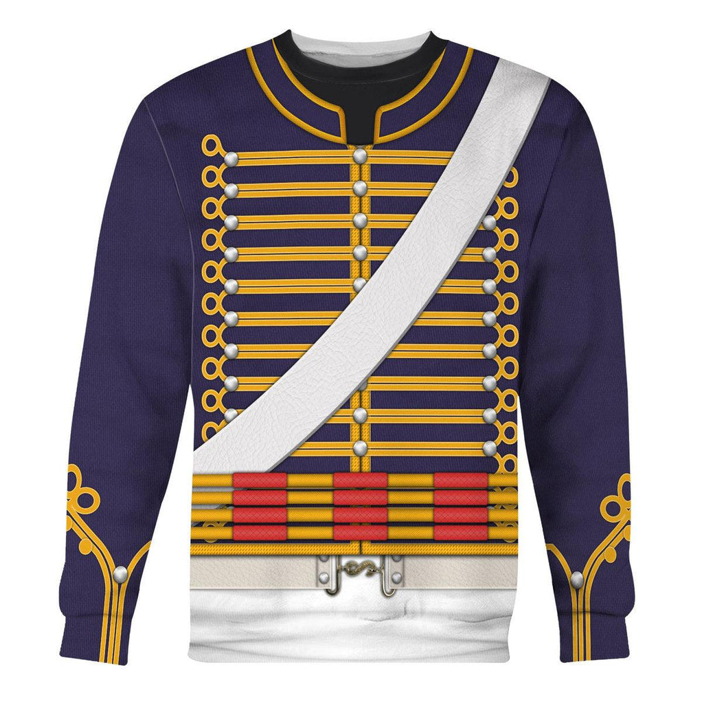 Oodiegang English Hussar-Full Dress (1806-1815) Uniform All Over Print Hoodie Sweatshirt T-Shirt Tracksuit - Oodiegang.com