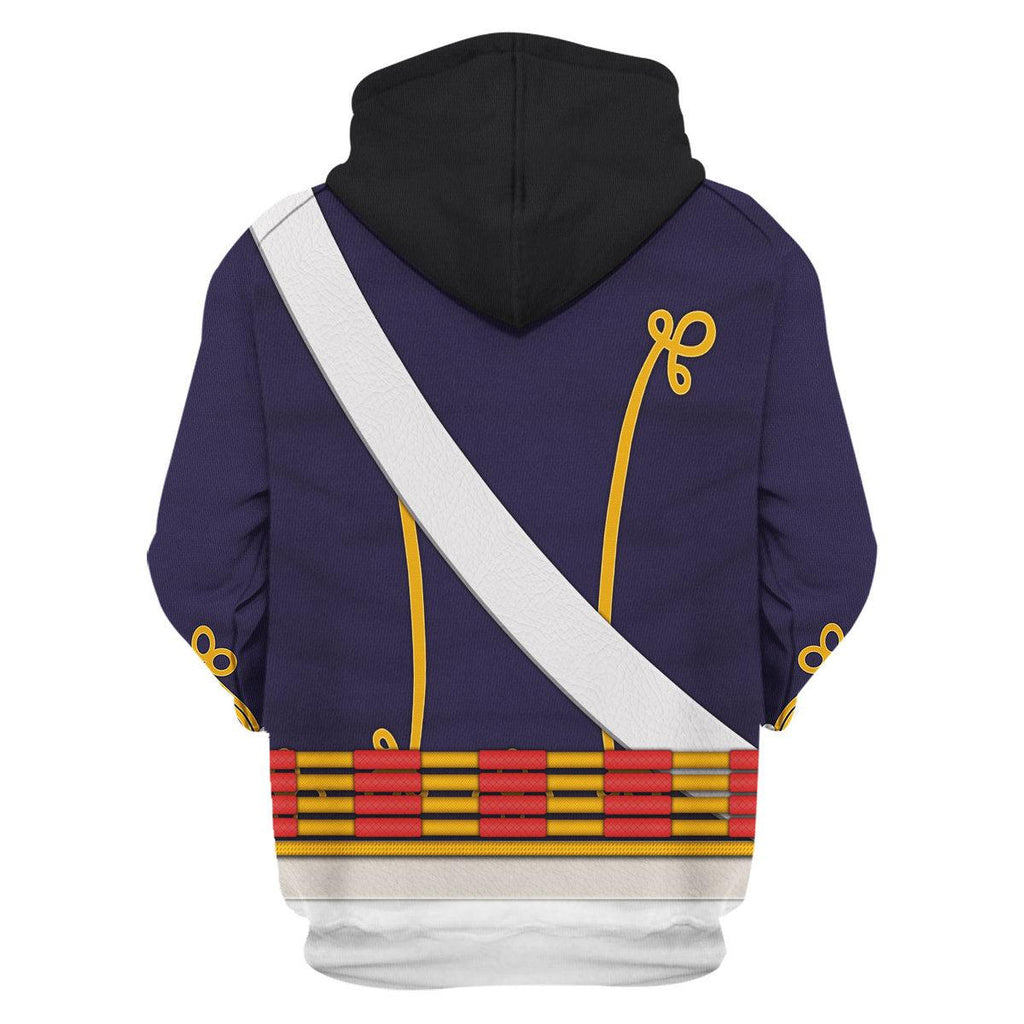 Oodiegang English Hussar-Full Dress (1806-1815) Uniform All Over Print Hoodie Sweatshirt T-Shirt Tracksuit - Oodiegang.com