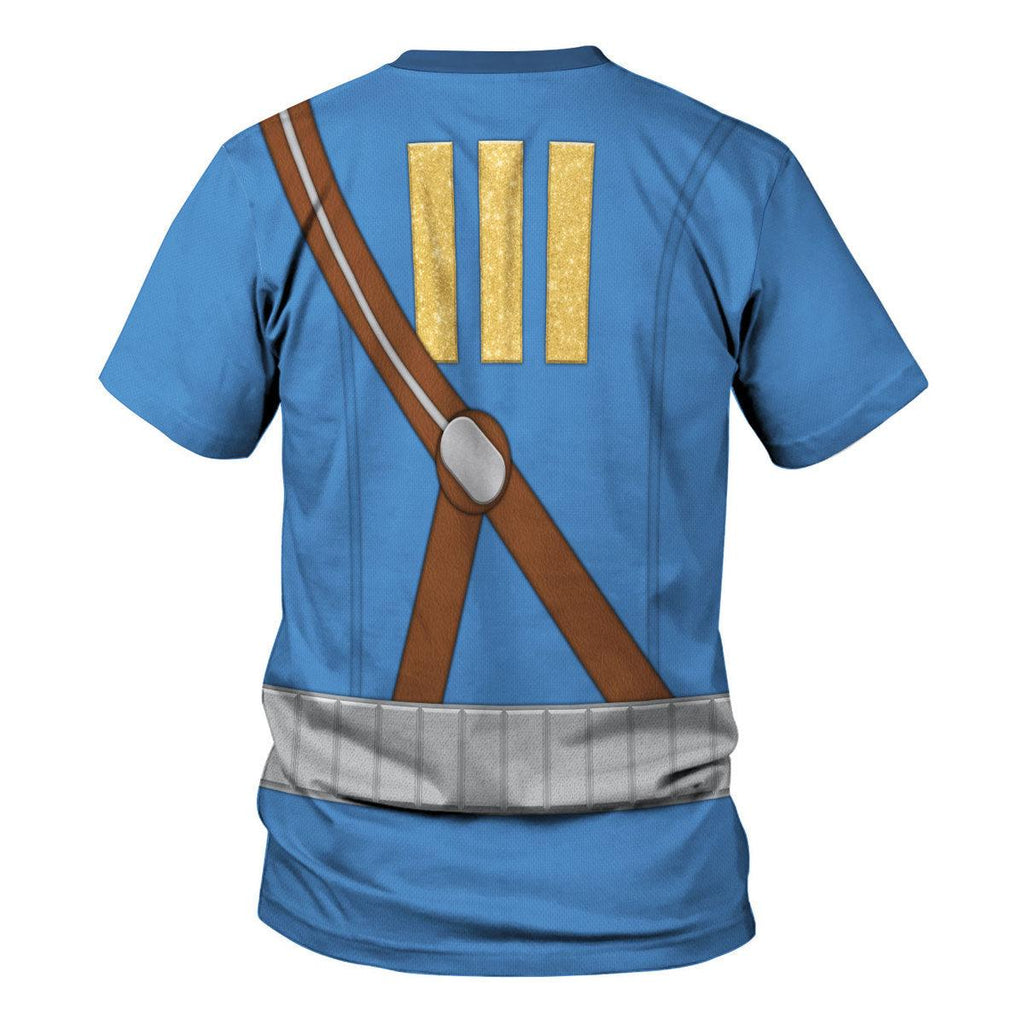 OodieGang Fallout 4 FO Nate Vault 111 Blue Uniform Hoodie Sweatshirt T-Shirt Tracksuit - OodieGang.com