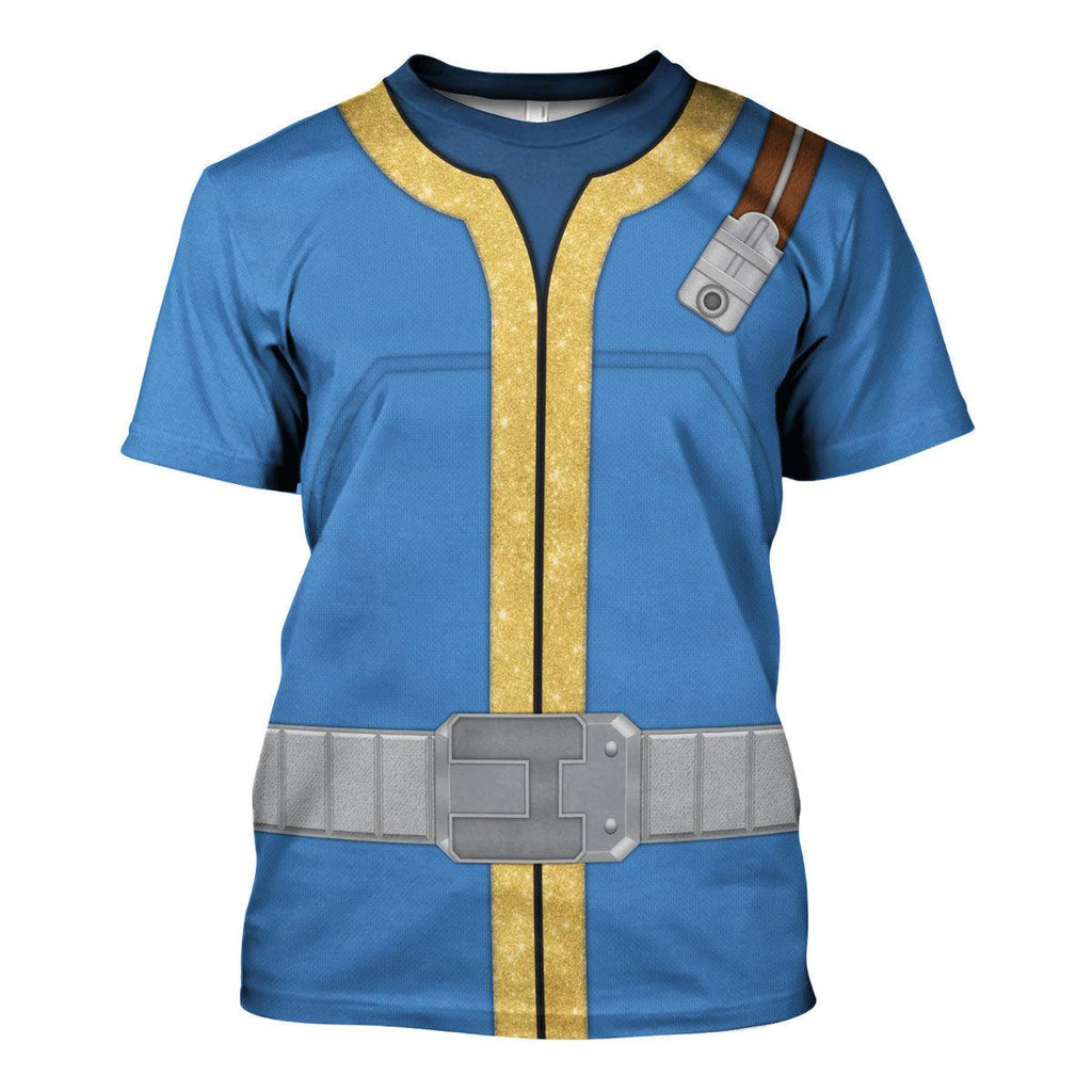 OodieGang Fallout 4 FO Nate Vault 111 Blue Uniform Hoodie Sweatshirt T-Shirt Tracksuit - OodieGang.com