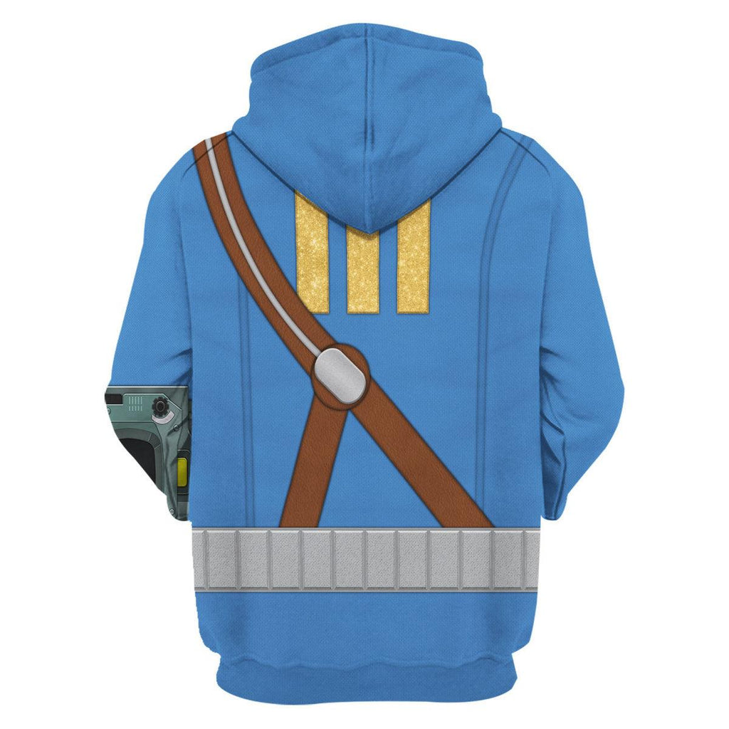 OodieGang Fallout 4 FO Nate Vault 111 Blue Uniform Hoodie Sweatshirt T-Shirt Tracksuit - OodieGang.com