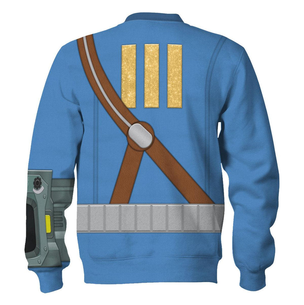 OodieGang Fallout 4 FO Nate Vault 111 Blue Uniform Hoodie Sweatshirt T-Shirt Tracksuit - OodieGang.com