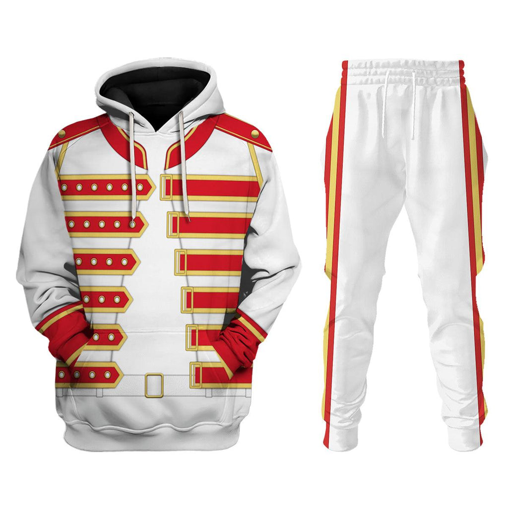 Oodiegang Freddie Mercury Costume Wembley Red Hoodie Sweatshirt T-Shirt Tracksuit - Oodiegang.com