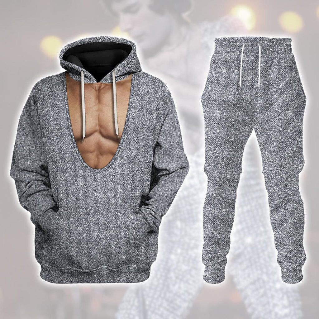 Oodiegang Freddie Mercury Sparkly Silver Sequined Bodysuit Costume Hoodie Sweatshirt T-Shirt Tracksuit - Oodiegang.com