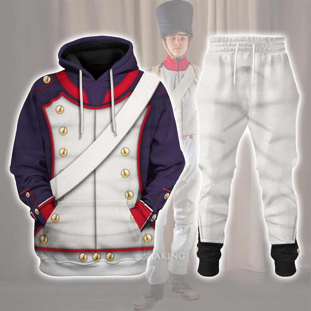 Oodiegang French Line Infantry-Centre Company (1812-1815) Uniform All Over Print Hoodie Sweatshirt T-Shirt Tracksuit - DucG