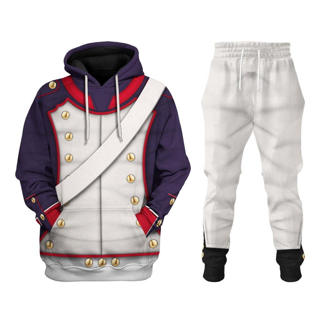 Oodiegang French Line Infantry-Centre Company (1812-1815) Uniform All Over Print Hoodie Sweatshirt T-Shirt Tracksuit - DucG