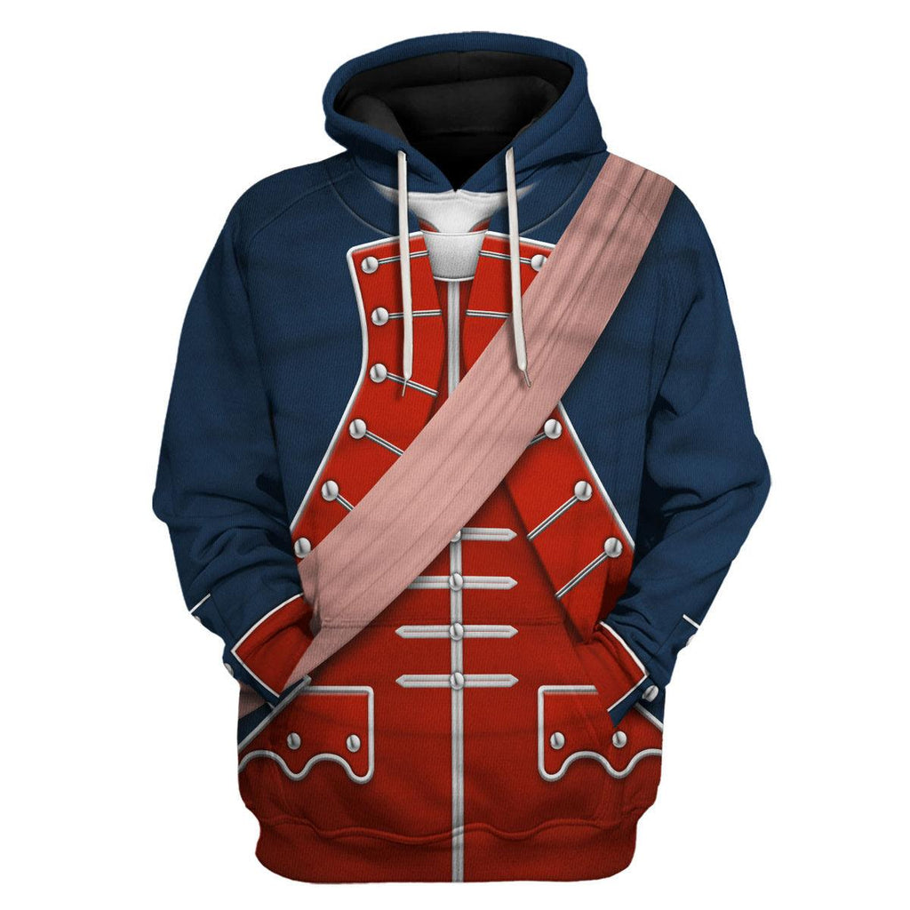 Oodiegang George Washington In Uniform As Colonel Uniform All Over Print Hoodie Sweatshirt T-Shirt Tracksuit - Oodiegang.com