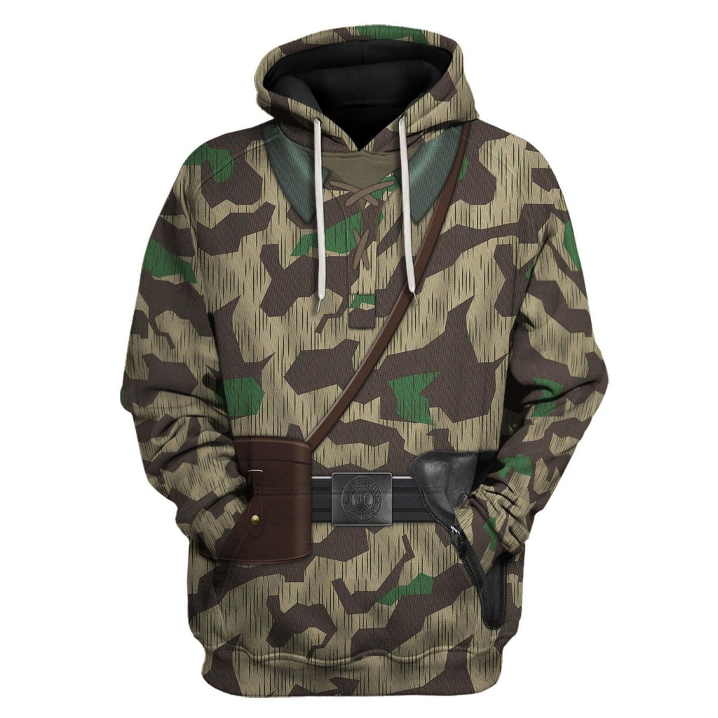 OodieGang German Army Splinter Camouflage-White Reversible Jacket 1943-1945 Costume Hoodie Sweatshirt T-Shirt Tracksuit - OodieGang.com