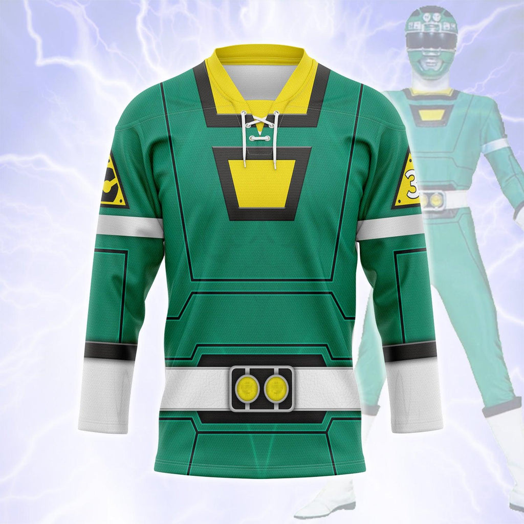 OodieGang Green Power Rangers Turbo Hockey Jersey - OodieGang.com