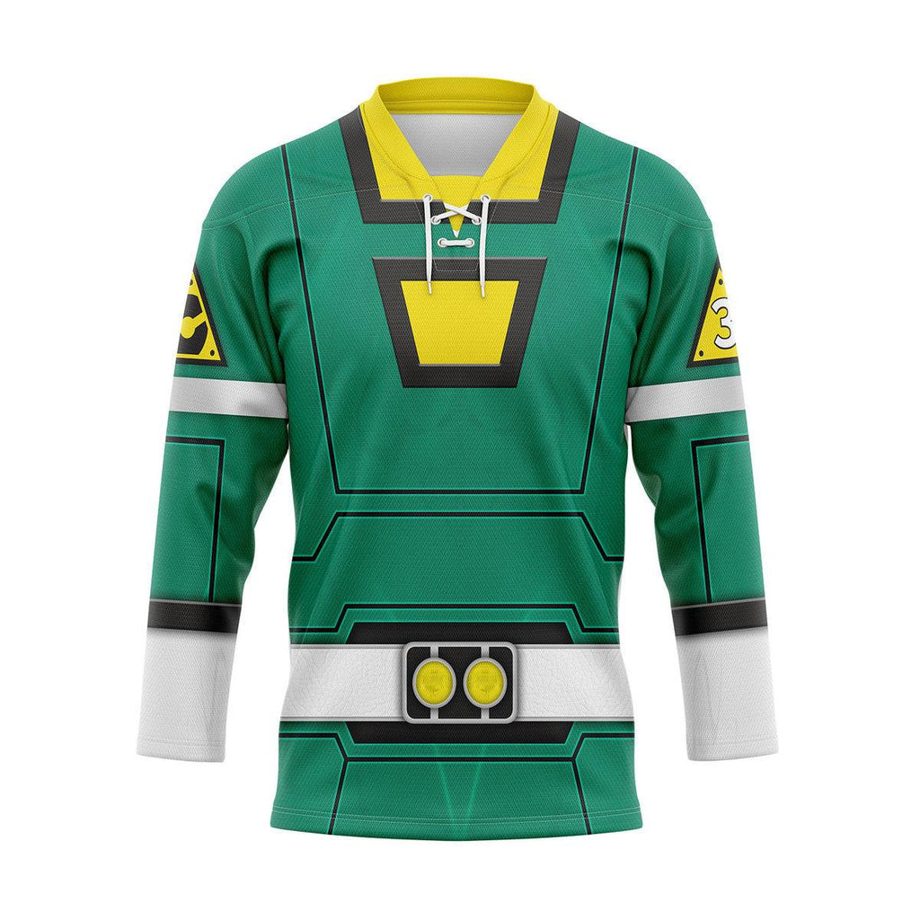 OodieGang Green Power Rangers Turbo Hockey Jersey - OodieGang.com