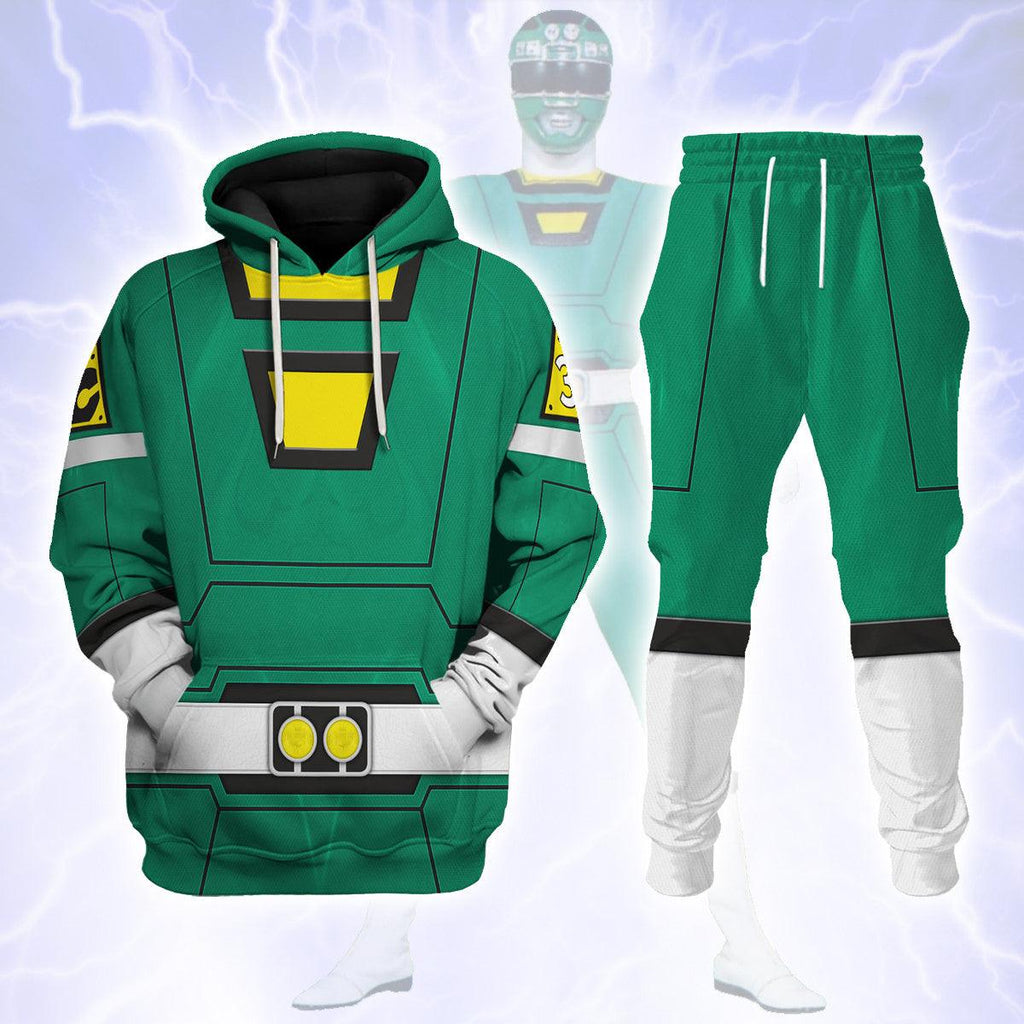 OodieGang Green Power Rangers Turbo Hoodies Sweatshirt T-shirt Hawaiian Tracksuit - OodieGang.com