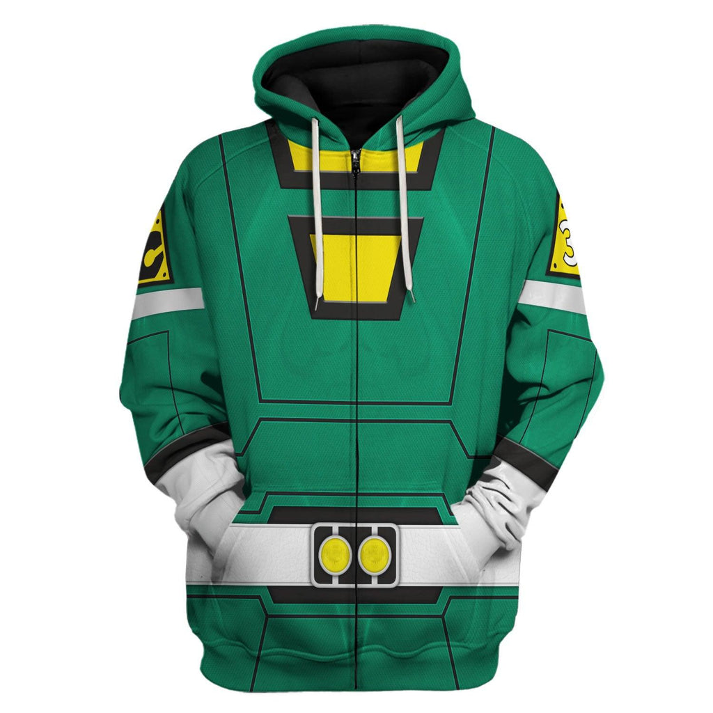 OodieGang Green Power Rangers Turbo Hoodies Sweatshirt T-shirt Hawaiian Tracksuit - OodieGang.com