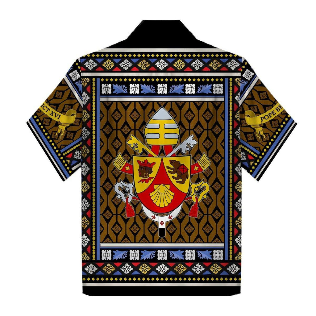 OodieGang Hawaiian Shirt Benedict XVI Coat Of Arms 3D Apparel - OodieGang.com