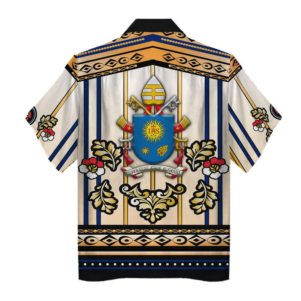 OodieGang Hawaiian Shirt Pope Francis Stained Glass 3D Apparel - OodieGang.com