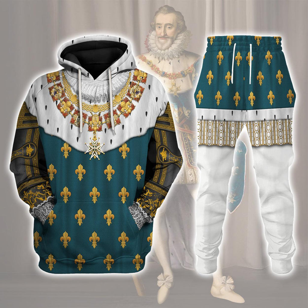 Oodiegang Henry IV of France in Coronation Robes Costume All Over Print Hoodie Sweatshirt T-Shirt Tracksuit - Oodiegang.com