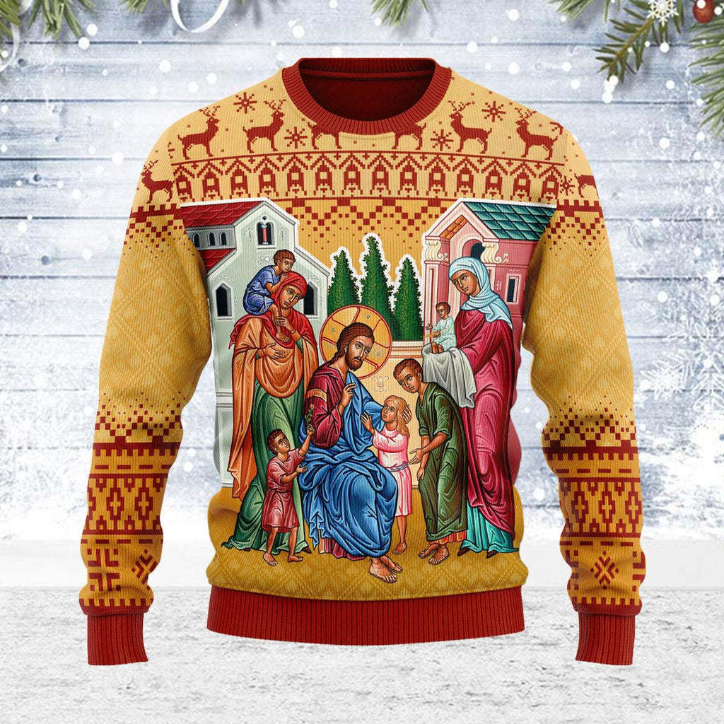 OodieGang Jesus Christ and The Children Christmas Sweater - OodieGang.com