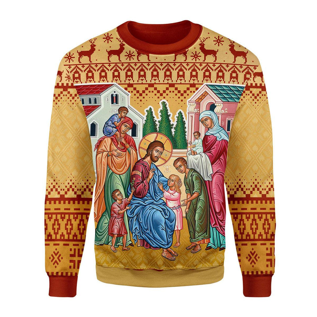 OodieGang Jesus Christ and The Children Christmas Sweater - OodieGang.com