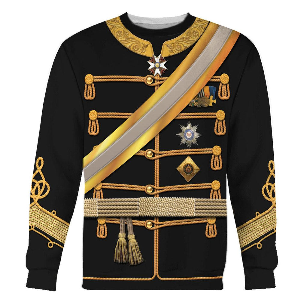 Oodiegang Kaiser Wilhelm I in a Hussar's Uniform German Emperor Costume Hoodie Sweatshirt T-Shirt Tracksuit - Oodiegang.com