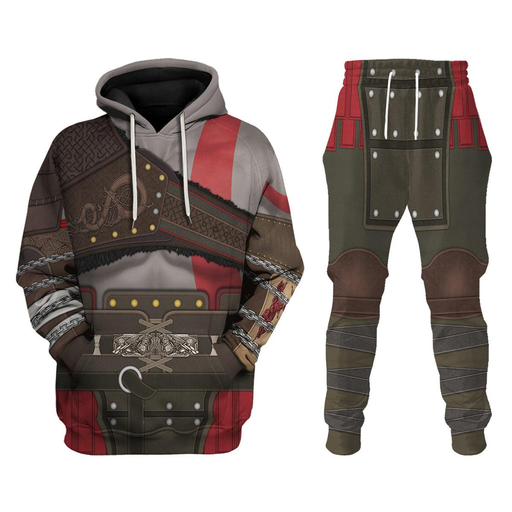 OodieGang Kratos GOW Costume Hoodie Sweatshirt T-Shirt Sweatpants - OodieGang.com