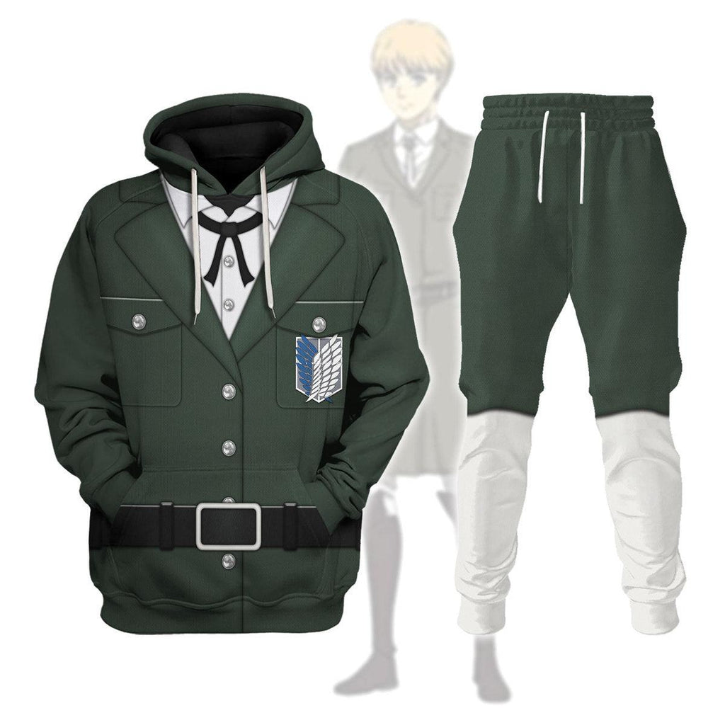 CustomsPig Levi Ackerman Survey Corps Green Hoodie Sweatshirt T-Shirt Sweatpants - CustomsPig.com