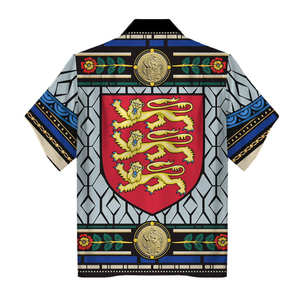 Oodiegang Lion of England Stained Glass Hawaiian Shirt Polo Shirt - Oodiegang.com