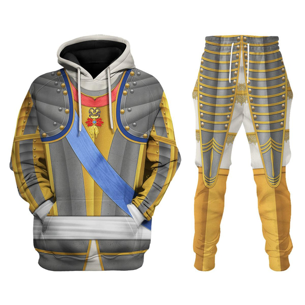 Oodiegang Louis Louis XV of France Armour Costume All Over Print Hoodie Sweatshirt T-Shirt Tracksuit - Oodiegang.com