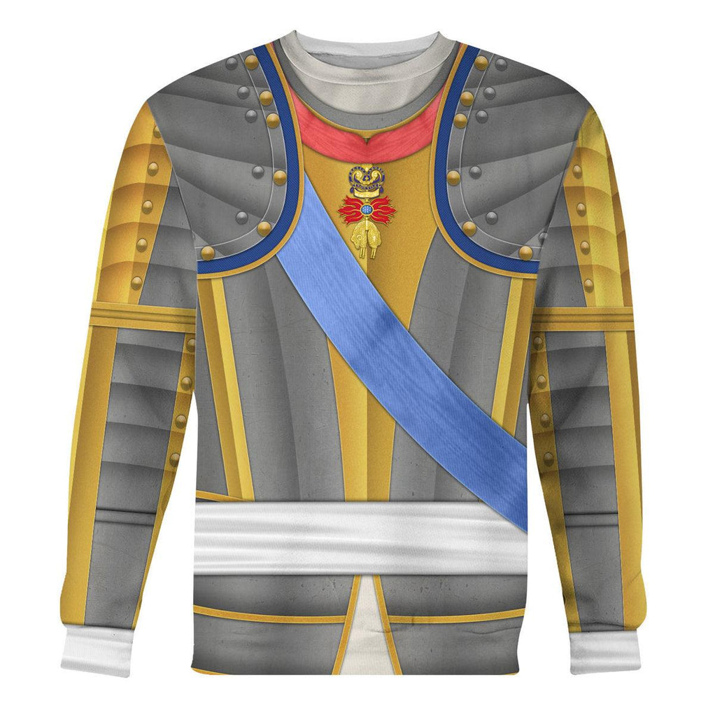 Oodiegang Louis Louis XV of France Armour Costume All Over Print Hoodie Sweatshirt T-Shirt Tracksuit - Oodiegang.com