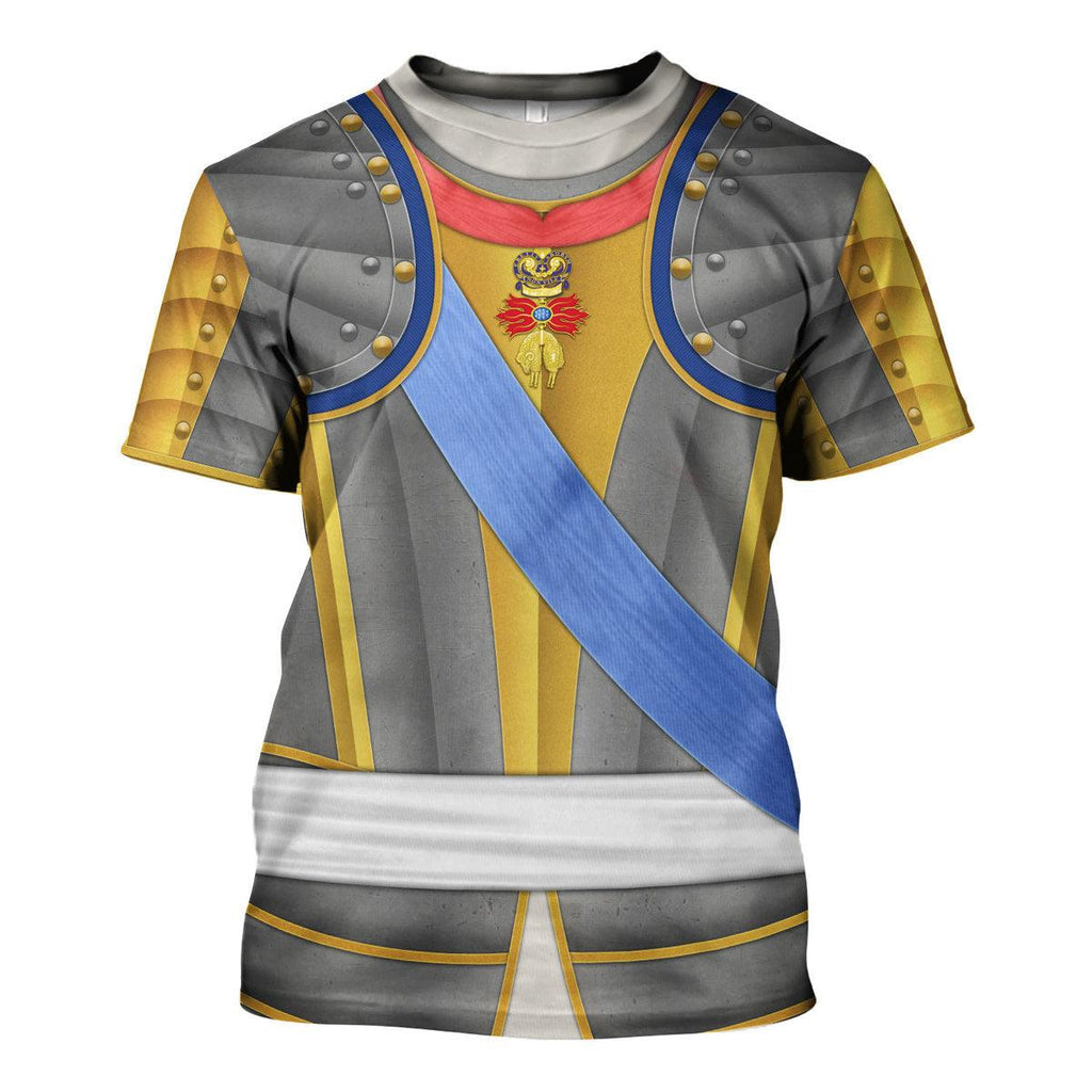 Oodiegang Louis Louis XV of France Armour Costume All Over Print Hoodie Sweatshirt T-Shirt Tracksuit - Oodiegang.com