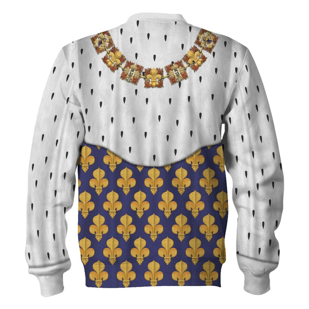 Oodiegang Louis XIII of France in Coronation Robes Costume All Over Print Hoodie Sweatshirt T-Shirt Tracksuit - Oodiegang.com