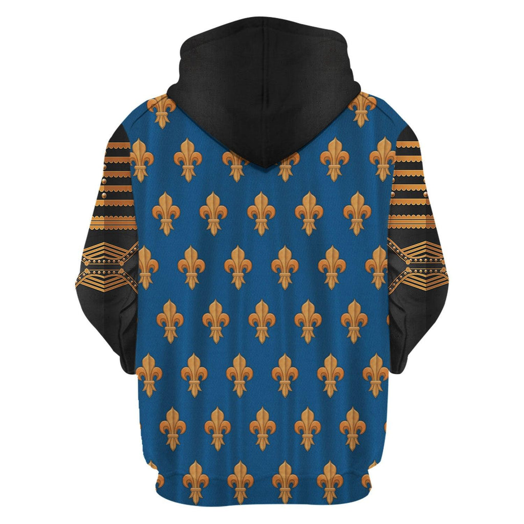 Oodiegang Louis XIII of France Warrior King Costume All Over Print Hoodie Sweatshirt T-Shirt Tracksuit - Oodiegang.com