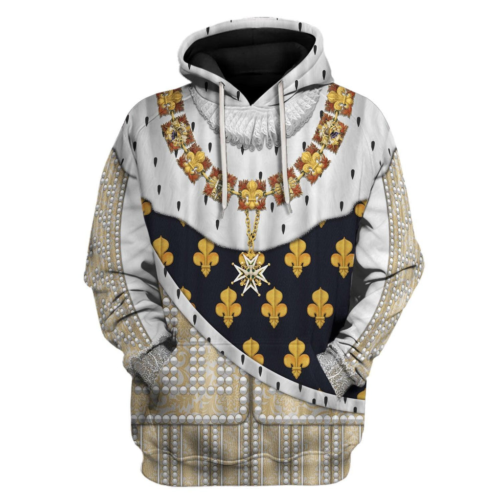 Oodiegang Louis XIII roi de France Costume All Over Print Hoodie Sweatshirt T-Shirt Tracksuit - Oodiegang.com