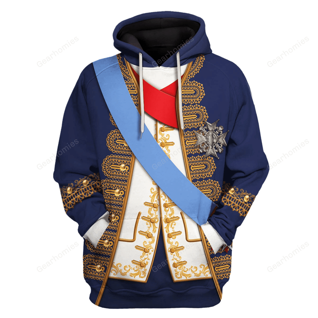 OodieGang Louis XV of France Costume Hoodie Sweatshirt T-Shirt Tracksuit - OodieGang.com