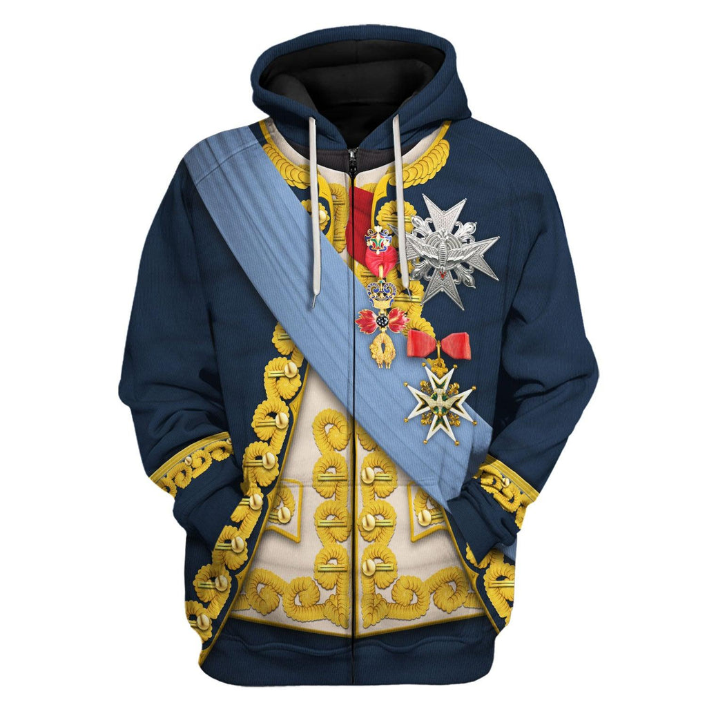 Oodiegang Louis XV of France In 1763 Uniform All Over Print Hoodie Sweatshirt T-Shirt Tracksuit - Oodiegang.com