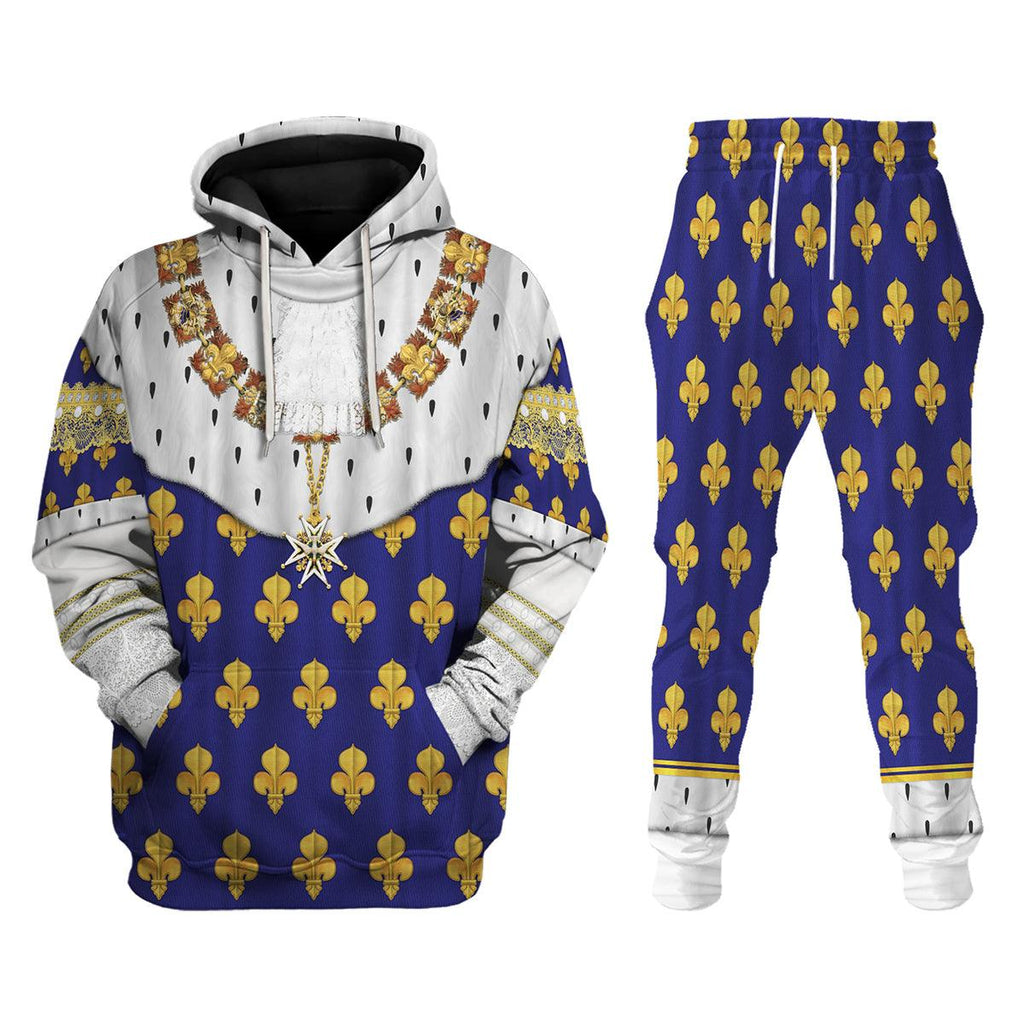 Oodiegang Louis XV of France in Coronation Robes Costume All Over Print Hoodie Sweatshirt T-Shirt Tracksuit - Oodiegang.com