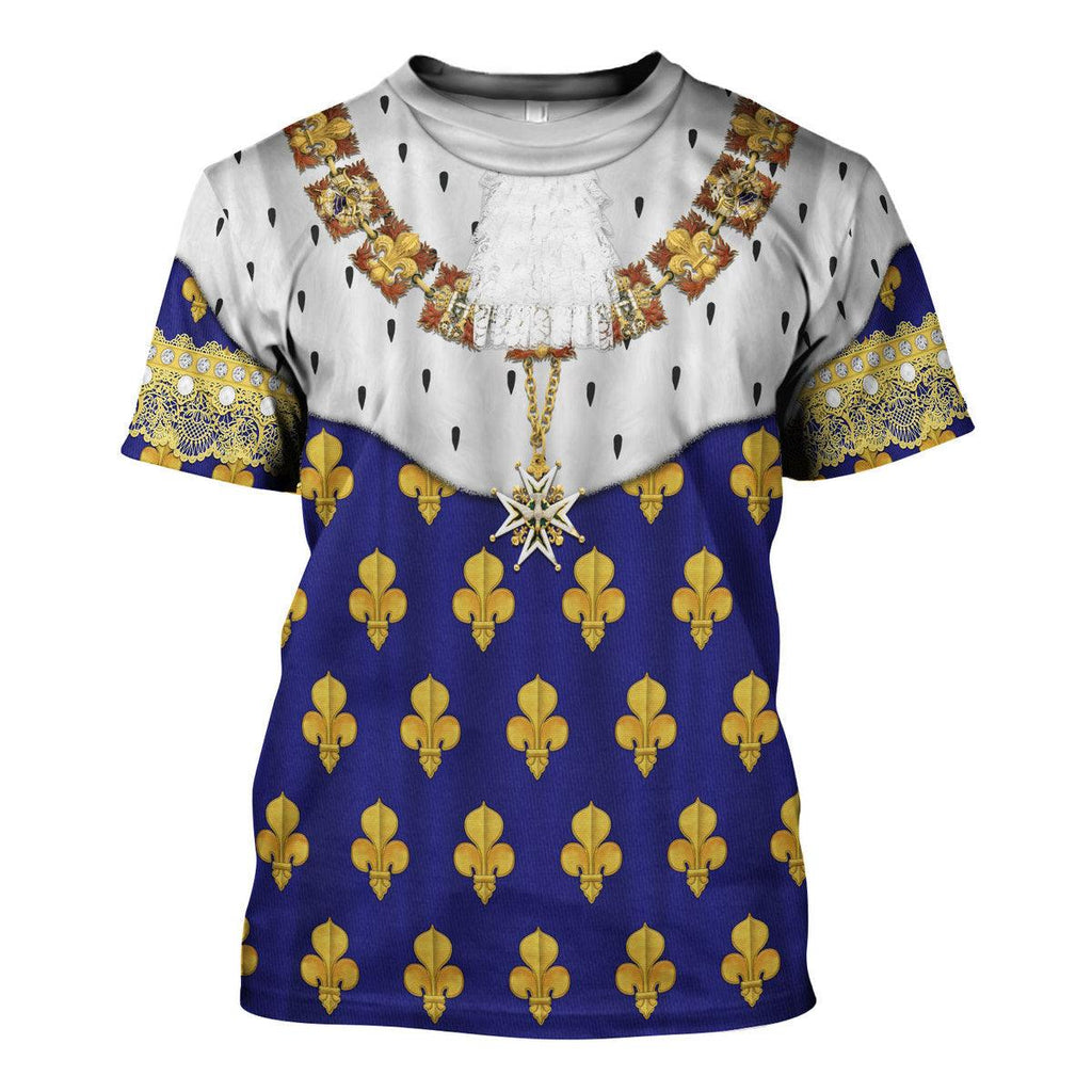 Oodiegang Louis XV of France in Coronation Robes Costume All Over Print Hoodie Sweatshirt T-Shirt Tracksuit - Oodiegang.com