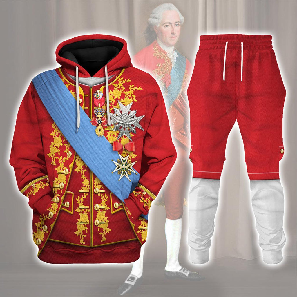 Oodiegang Louis XV of France Uniform All Over Print Hoodie Sweatshirt T-Shirt Tracksuit - Oodiegang.com