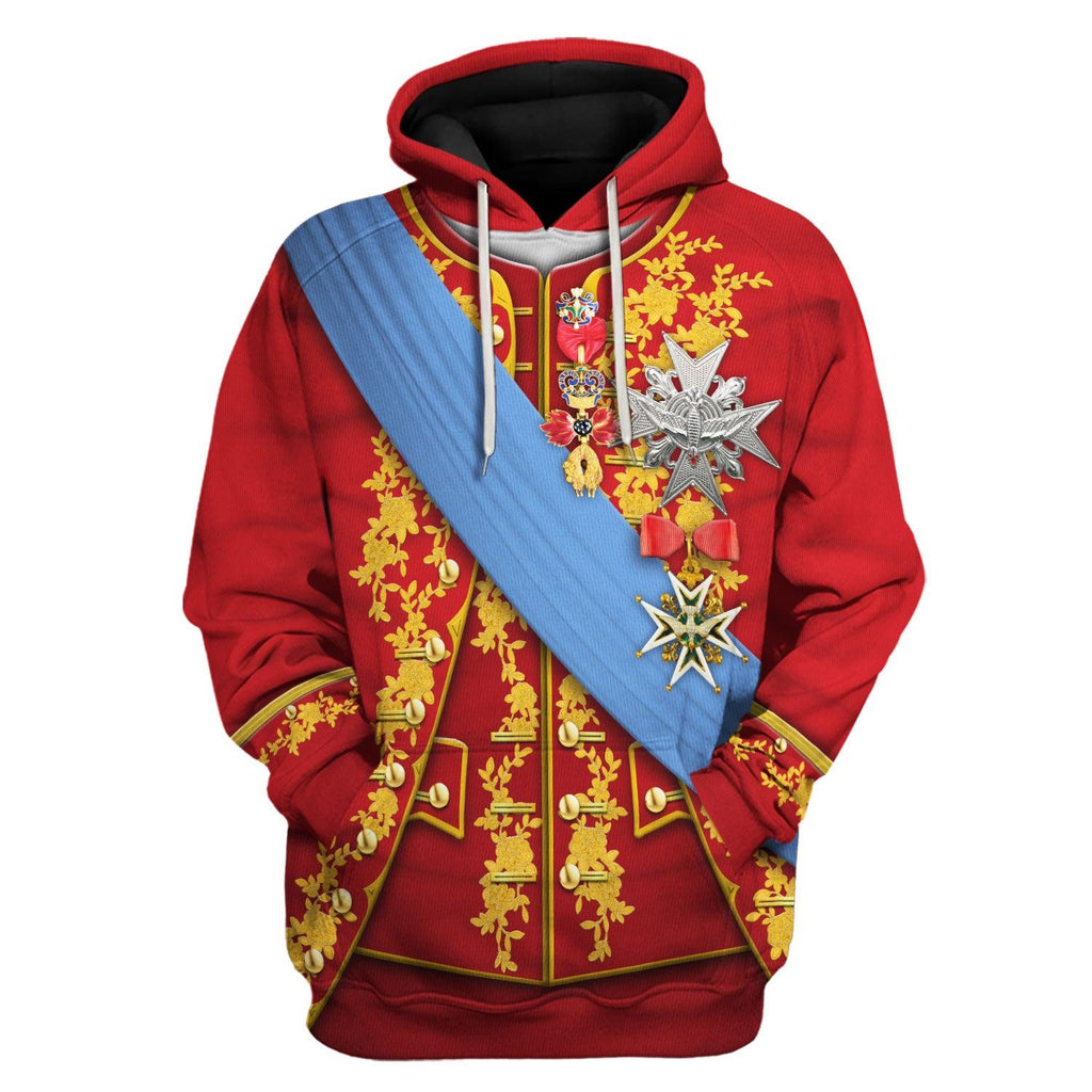 Oodiegang Louis XV of France Uniform All Over Print Hoodie Sweatshirt T-Shirt Tracksuit - Oodiegang.com