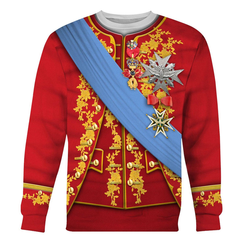 Oodiegang Louis XV of France Uniform All Over Print Hoodie Sweatshirt T-Shirt Tracksuit - Oodiegang.com