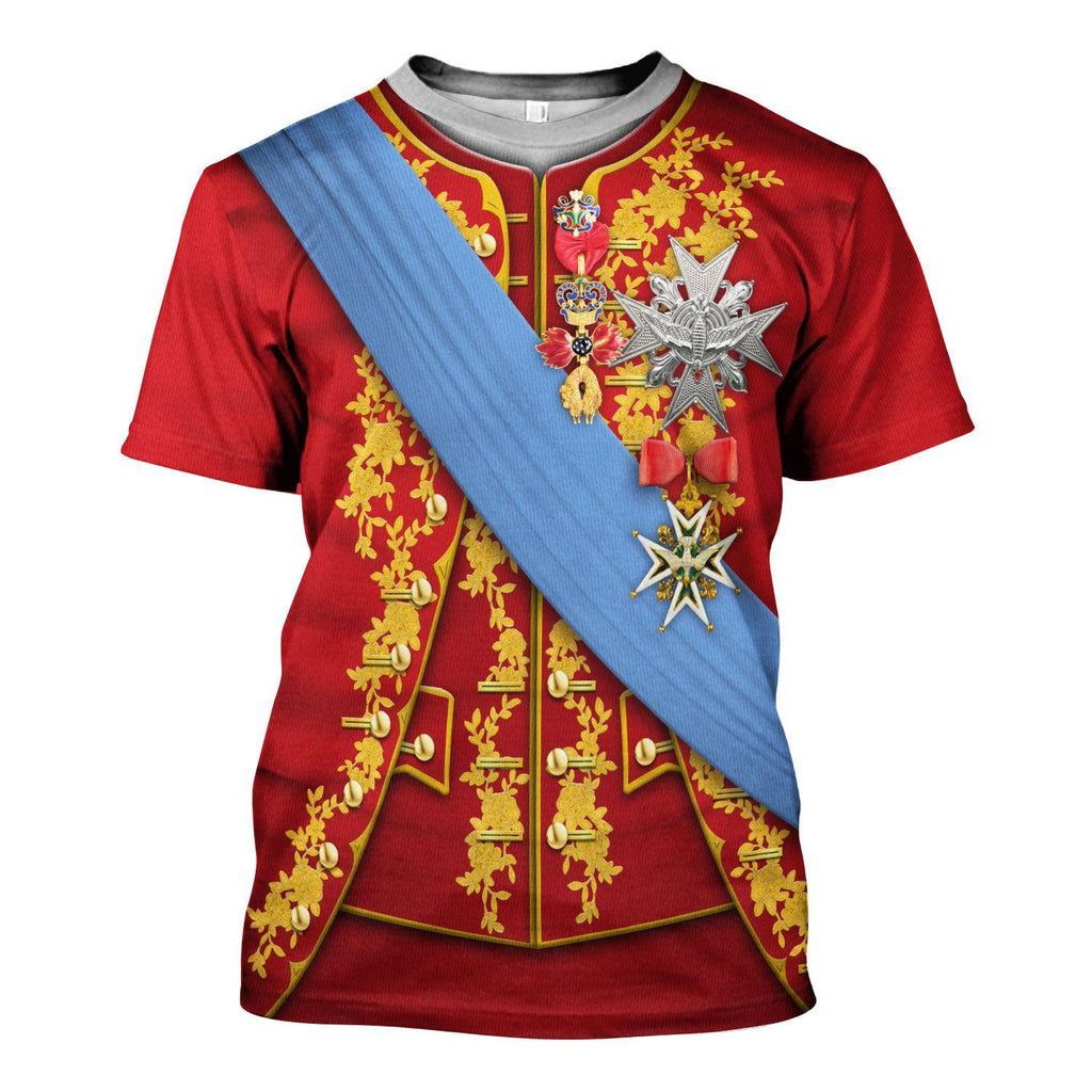 Oodiegang Louis XV of France Uniform All Over Print Hoodie Sweatshirt T-Shirt Tracksuit - Oodiegang.com