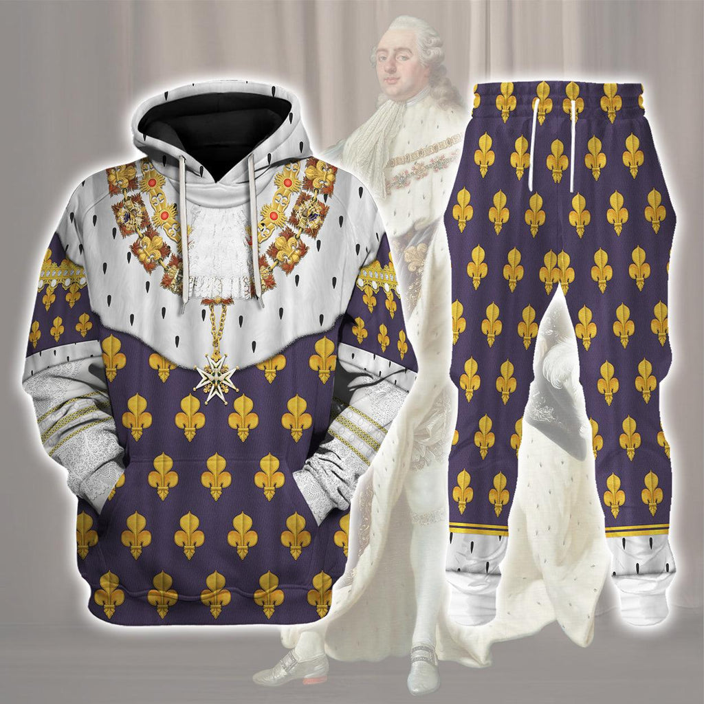 Oodiegang Louis XVI of France in Coronation Robes Costume All Over Print Hoodie Sweatshirt T-Shirt Tracksuit - Oodiegang.com