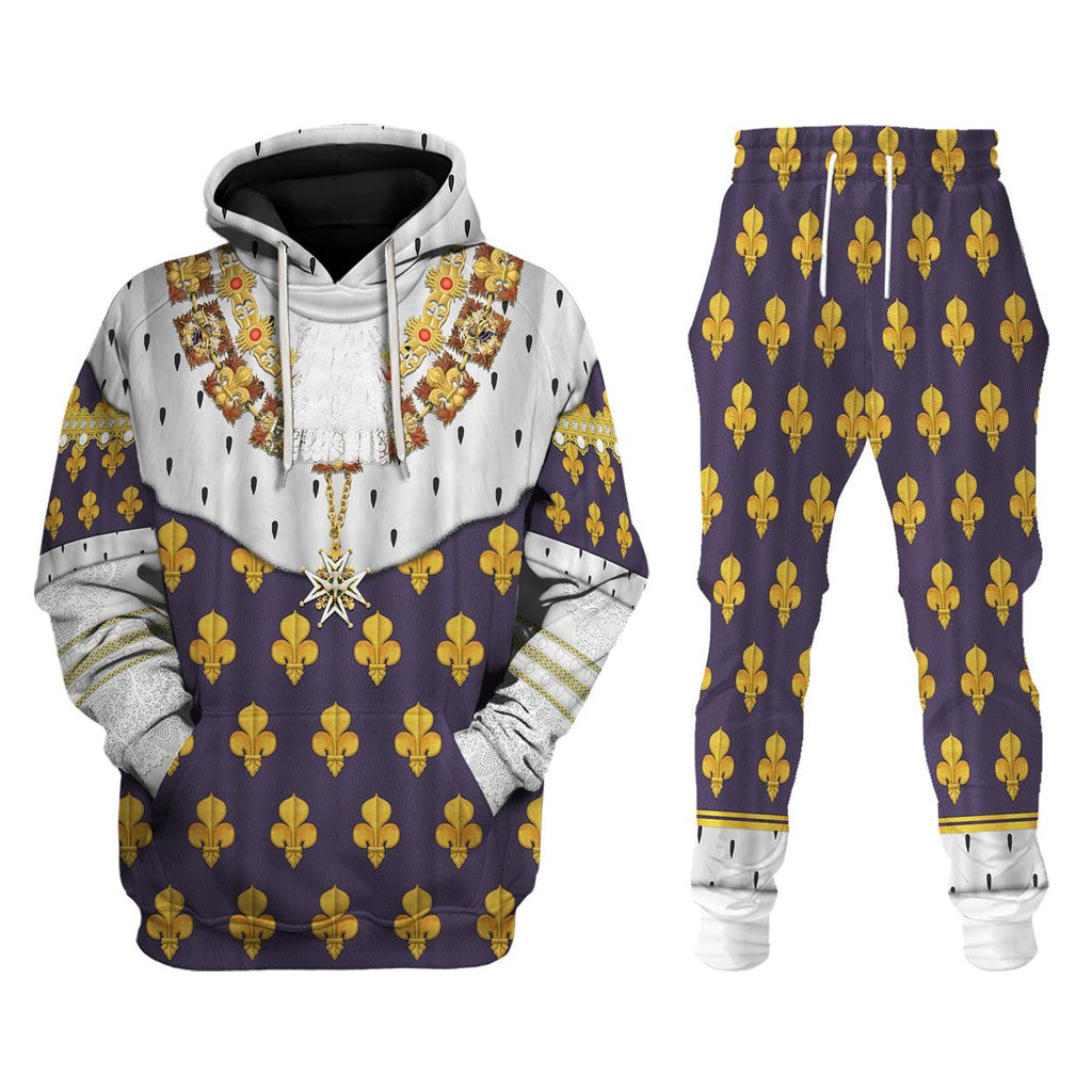 Oodiegang Louis XVI of France in Coronation Robes Costume All Over Print Hoodie Sweatshirt T-Shirt Tracksuit - Oodiegang.com