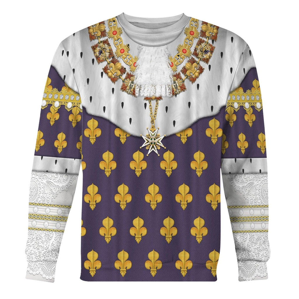 Oodiegang Louis XVI of France in Coronation Robes Costume All Over Print Hoodie Sweatshirt T-Shirt Tracksuit - Oodiegang.com