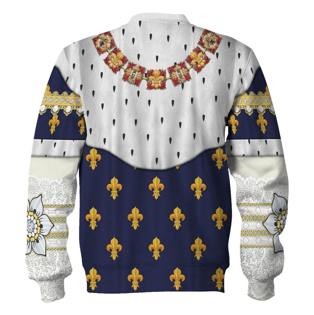 Oodiegang Louis XVIII of France in Coronation Robes Costume All Over Print Hoodie Sweatshirt T-Shirt Tracksuit - Oodiegang.com