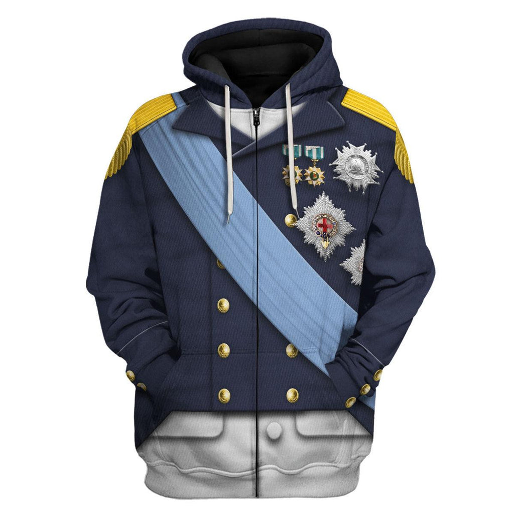 Oodiegang Louis XVIII of France Uniform All Over Print Hoodie Sweatshirt T-Shirt Tracksuit - Oodiegang.com