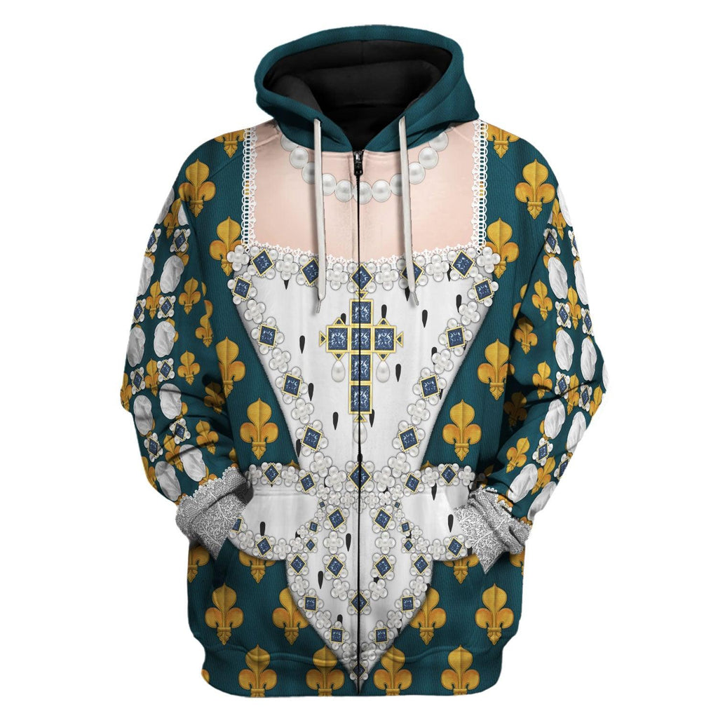 Oodiegang Marie de Medici Queen of France Costume All Over Print Hoodie Sweatshirt T-Shirt Tracksuit - Oodiegang.com