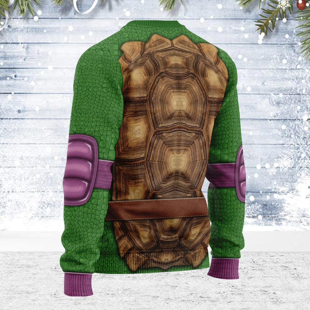 OodieGang Merry Christmas Donatello Ninja Turtle Unisex Wool Sweater - OodieGang.com