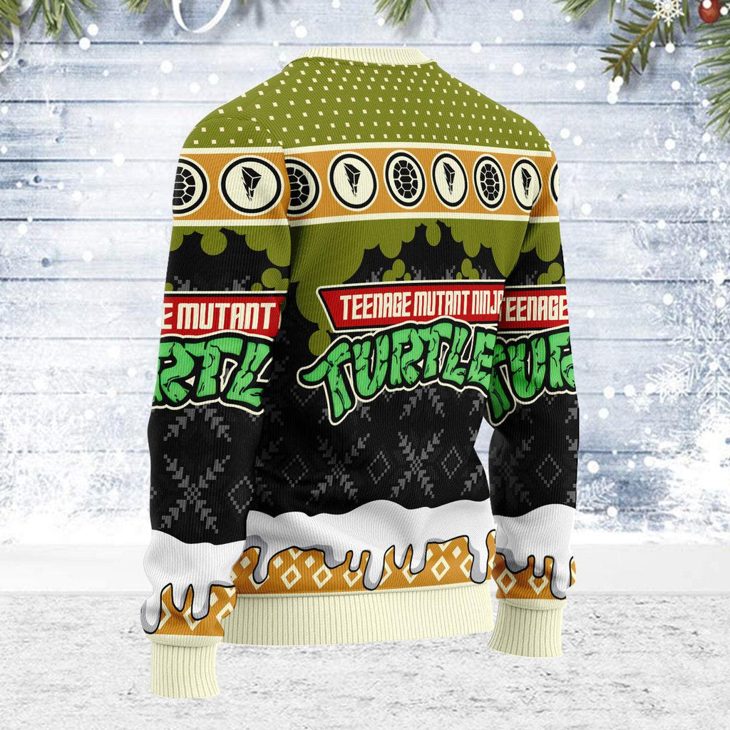 OodieGang Merry Christmas Mighty Morphin Turtles Unisex Wool Sweater - OodieGang.com