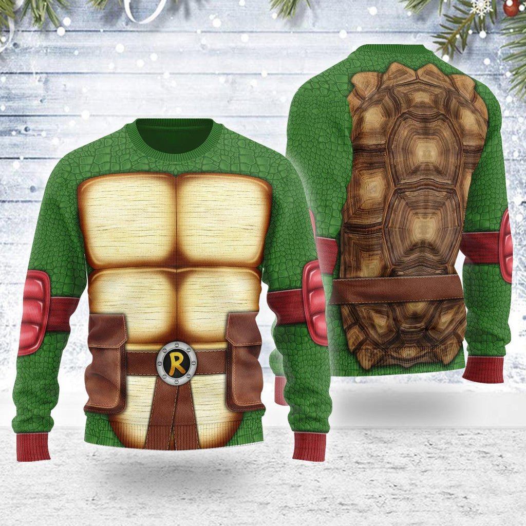 OodieGang Merry Christmas Raphael Ninja Turtle Unisex Wool Sweater - OodieGang.com