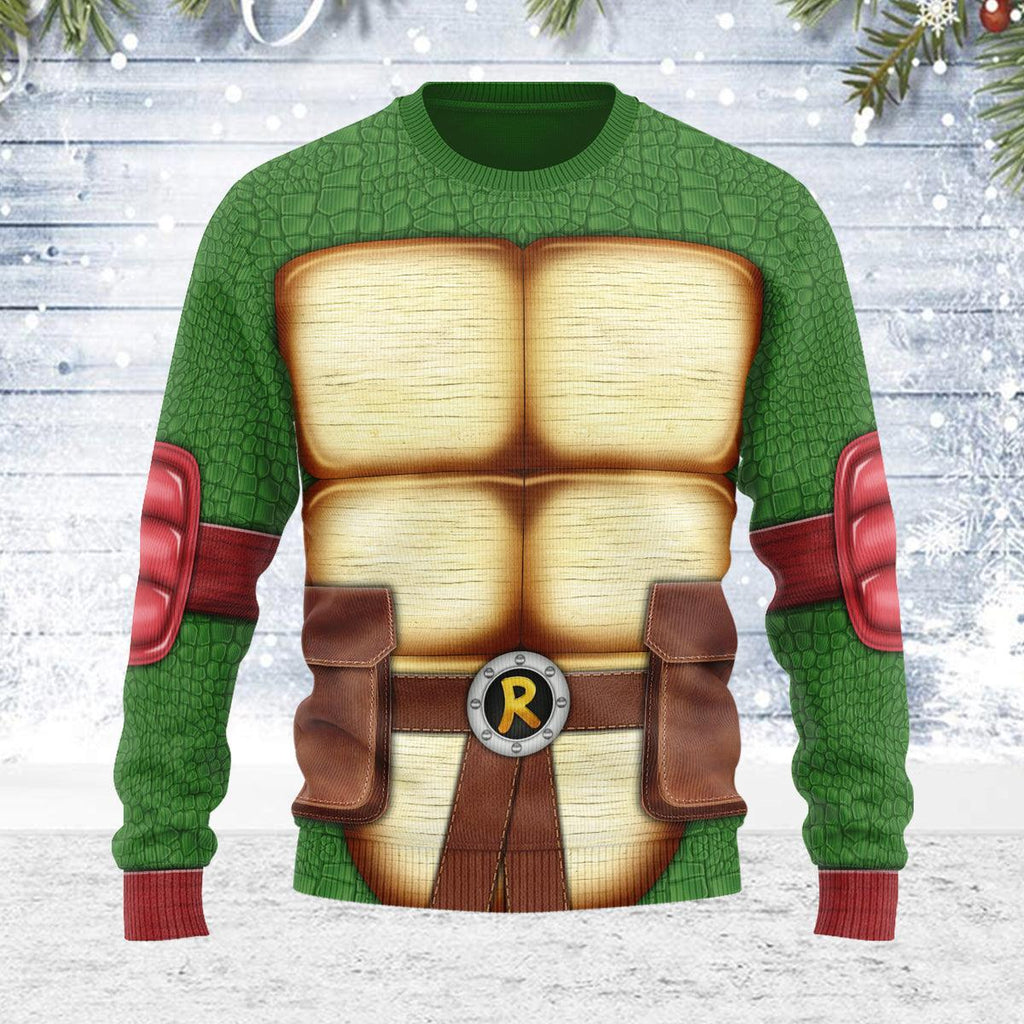 OodieGang Merry Christmas Raphael Ninja Turtle Unisex Wool Sweater - OodieGang.com