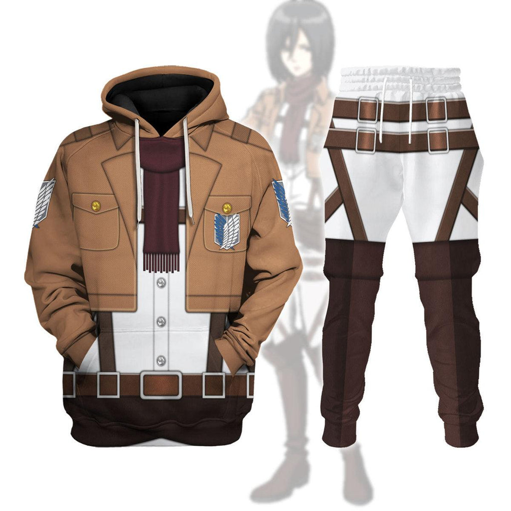 CustomsPig Mikasa Ackerman Costume Hoodie Sweatshirt T-Shirt Sweatpants - CustomsPig.com